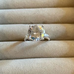 Opalescent Sterling Silver Solitaire Gemstone Ring